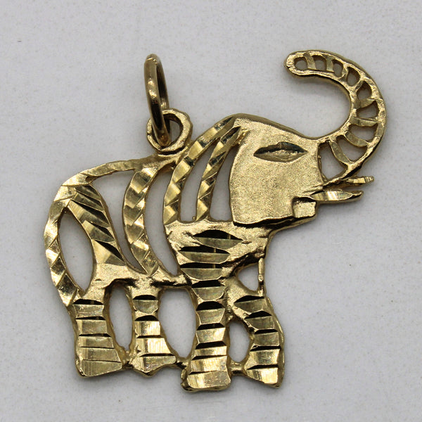 10k Yellow Gold Elephant Pendant |