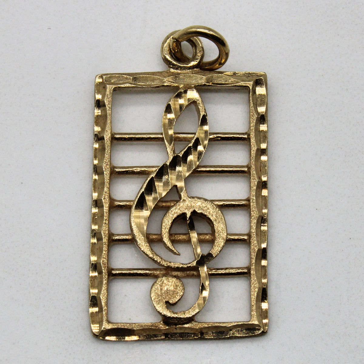 10k Yellow Gold Treble Clef Pendant