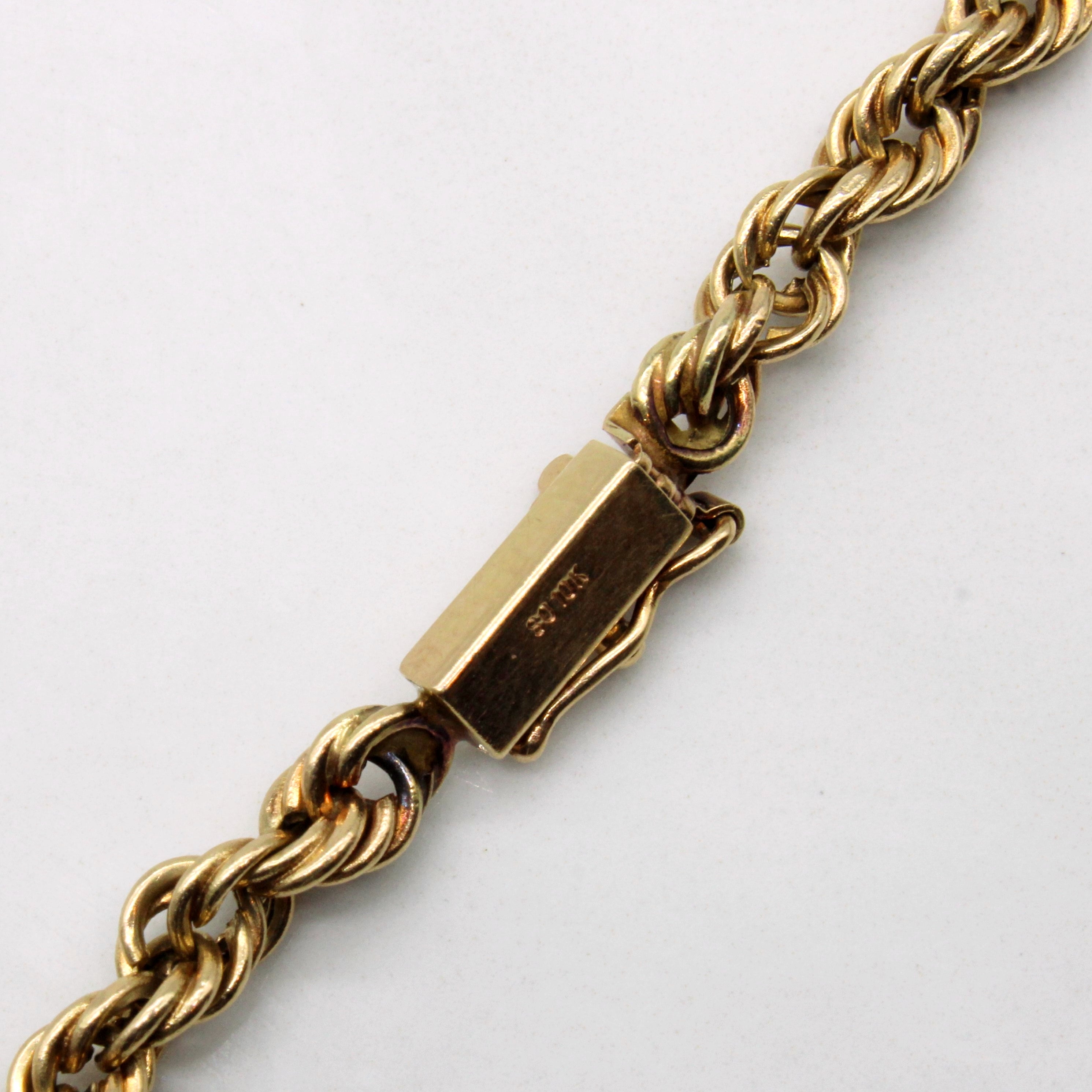 Chaîne corde en or jaune 10 carats | 19" |