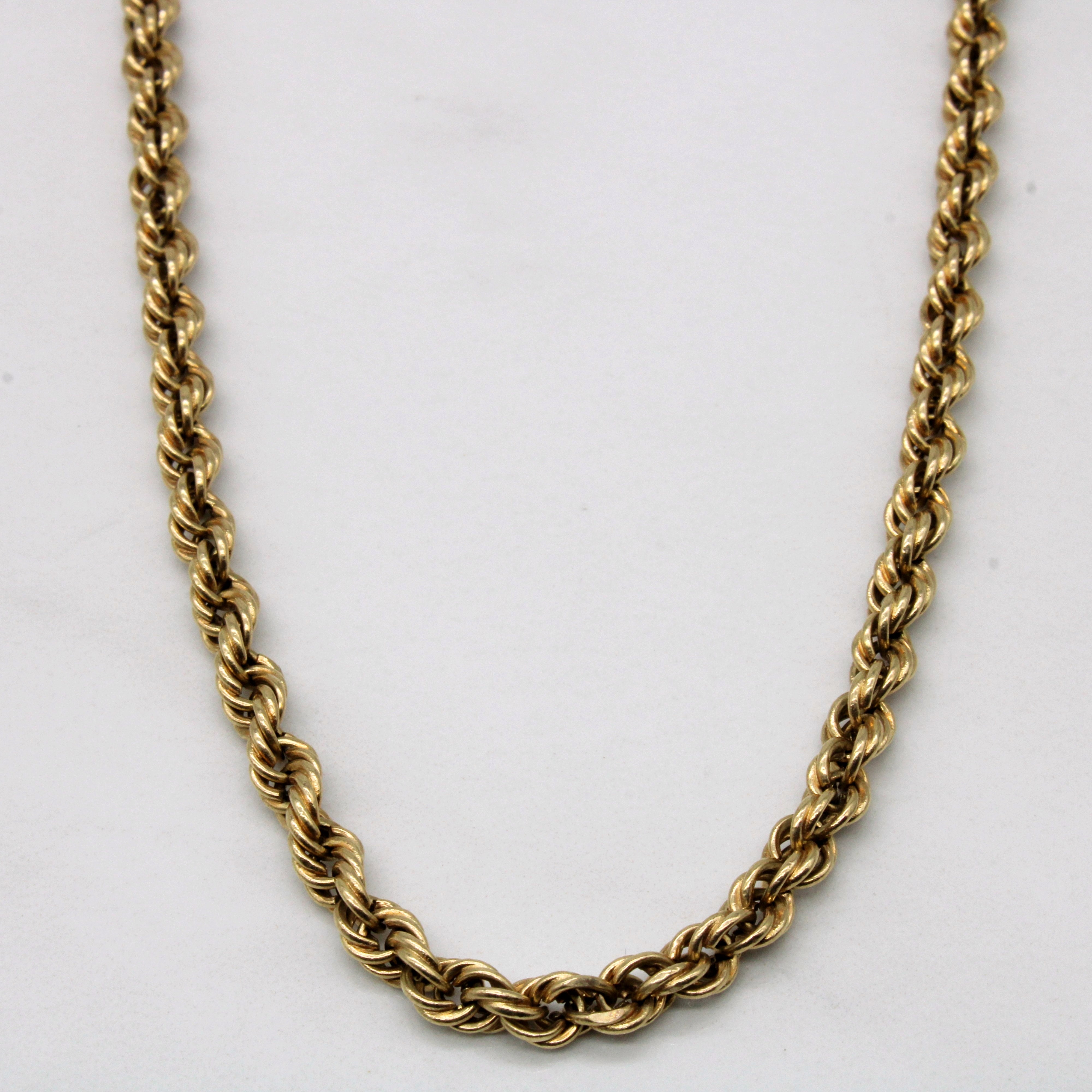 Chaîne corde en or jaune 10 carats | 19" |