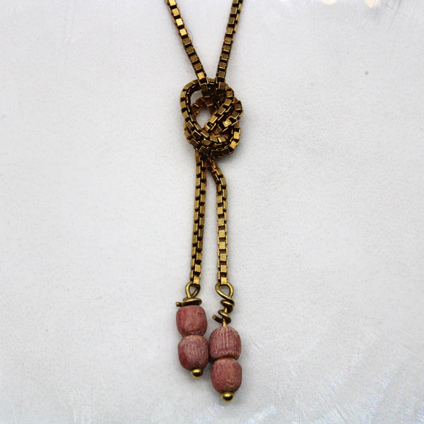 Knotted Coral Lariat Necklace | 1.00ctw | 16