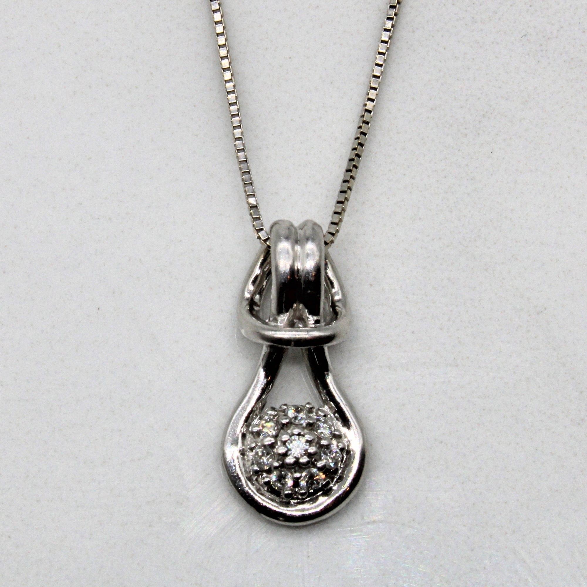 Diamond Scoop Pendant Necklace | 0.04ctw | 18