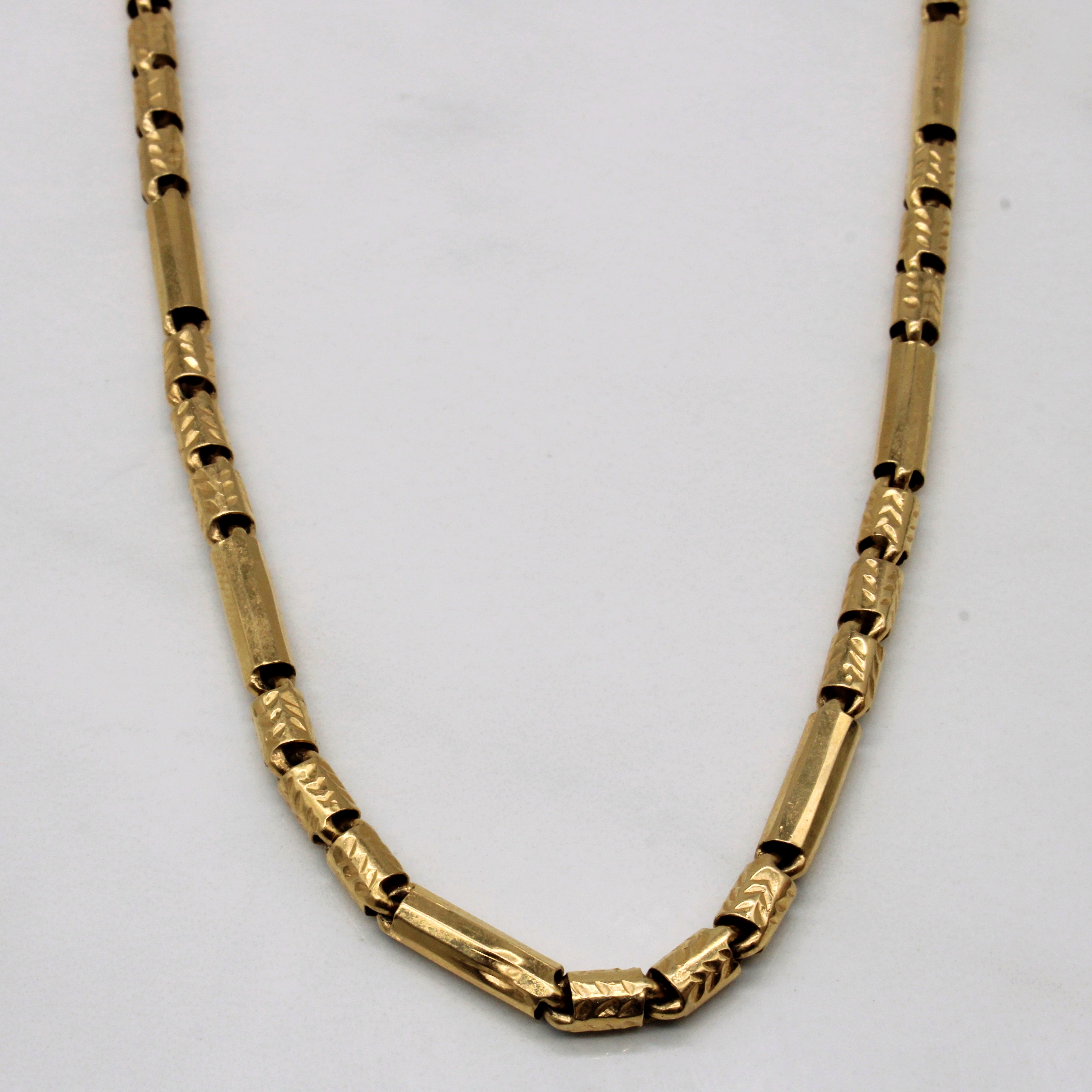 18k Yellow Gold Bar Link Necklace | 23" |