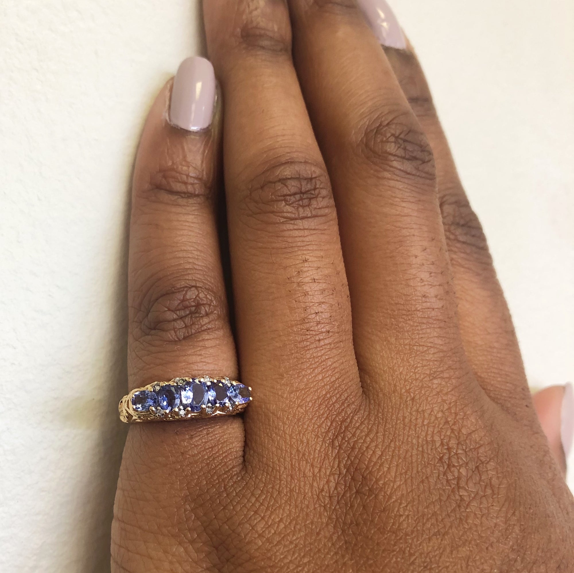 Ornate Tanzanite & Diamond Filigree Ring | 1.16ctw, 0.02ctw | SZ 5.25 |