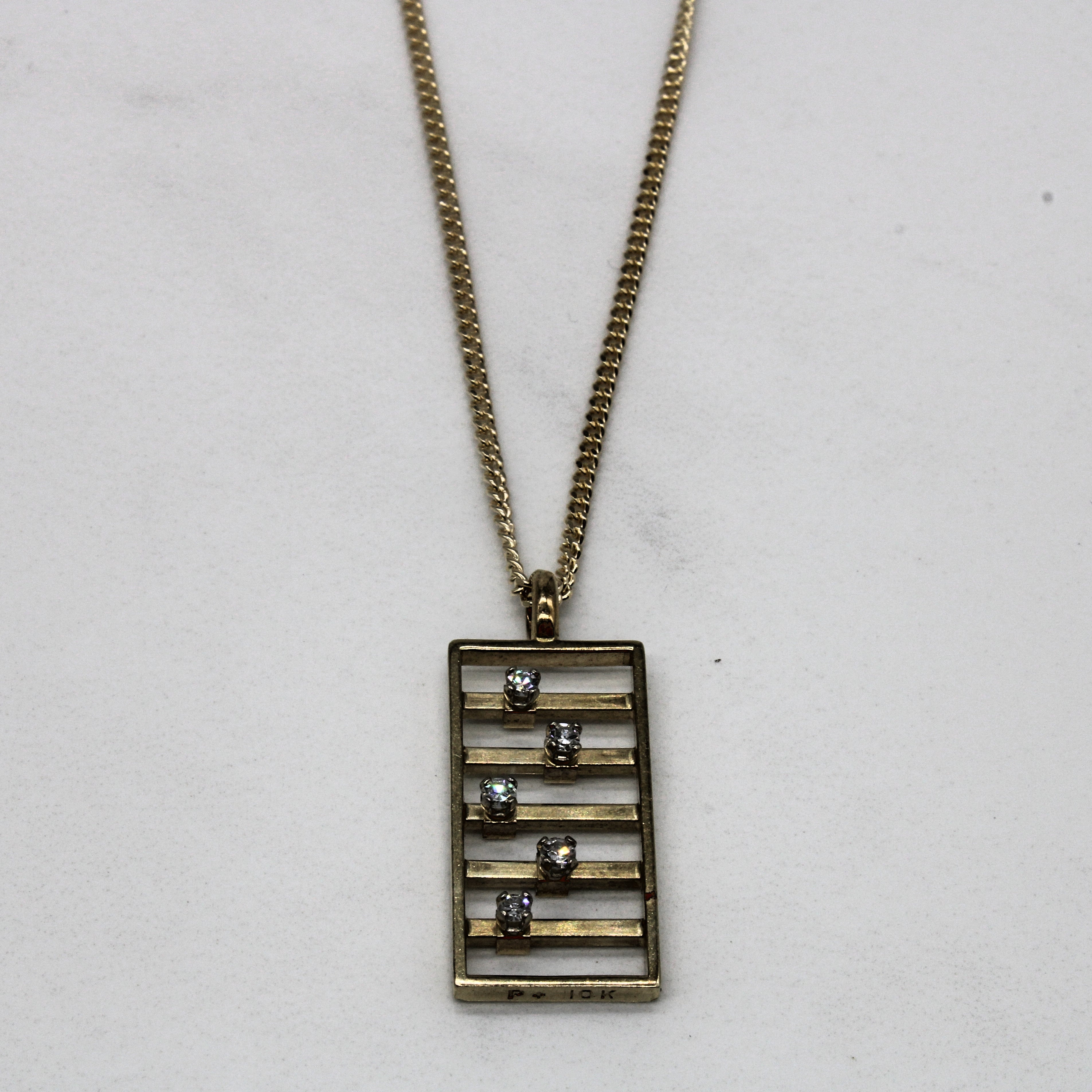 Sliding Diamond Bar Pendant Necklace | 0.15ctw | 22" |