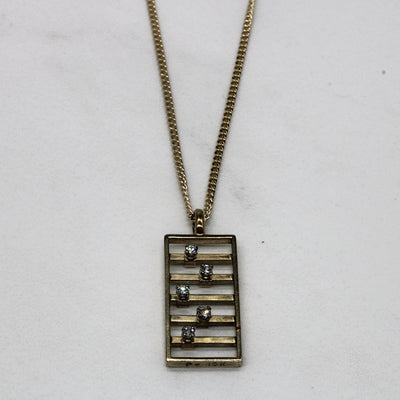 Sliding Diamond Bar Pendant Necklace | 0.15ctw | 22