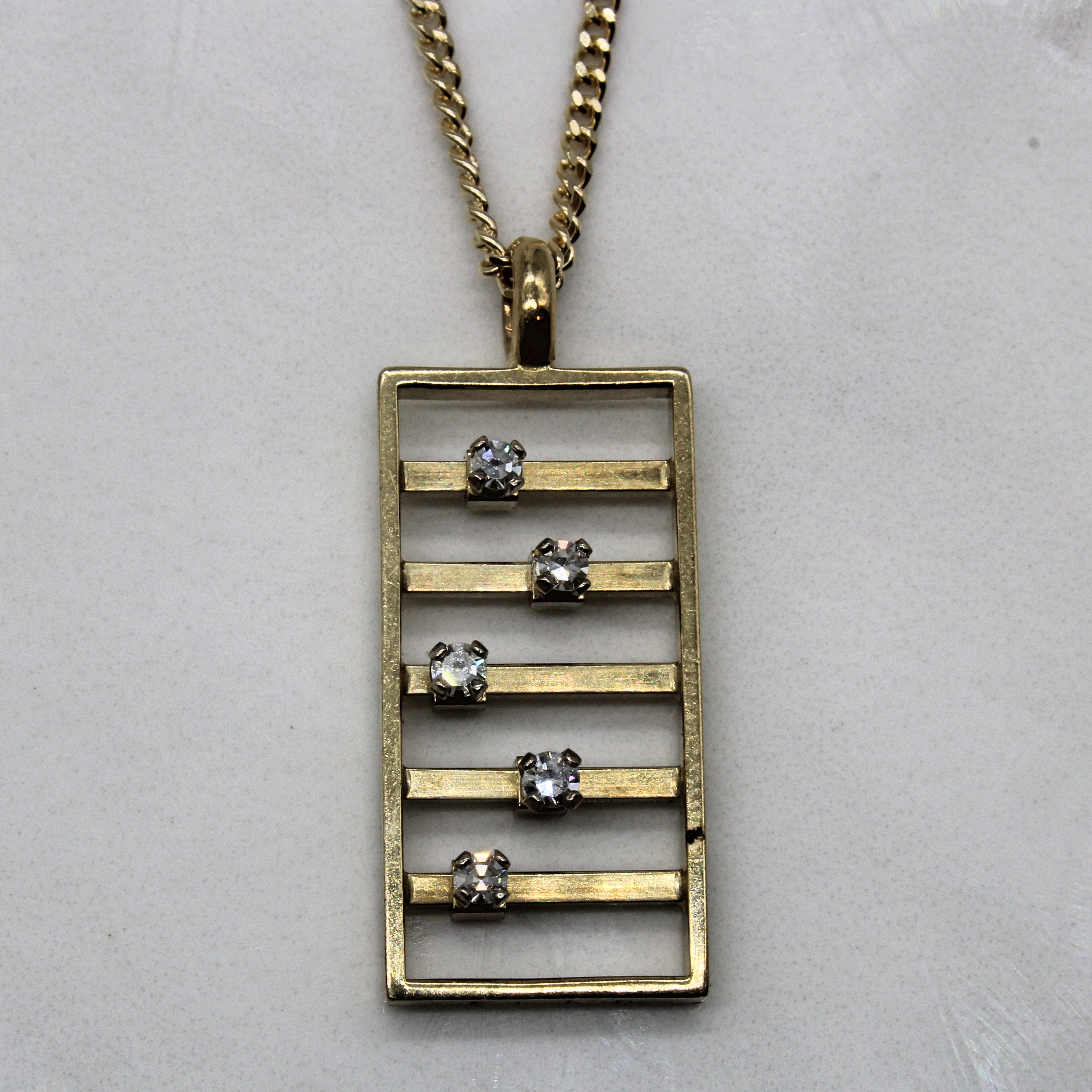 Sliding Diamond Bar Pendant Necklace | 0.15ctw | 22" |