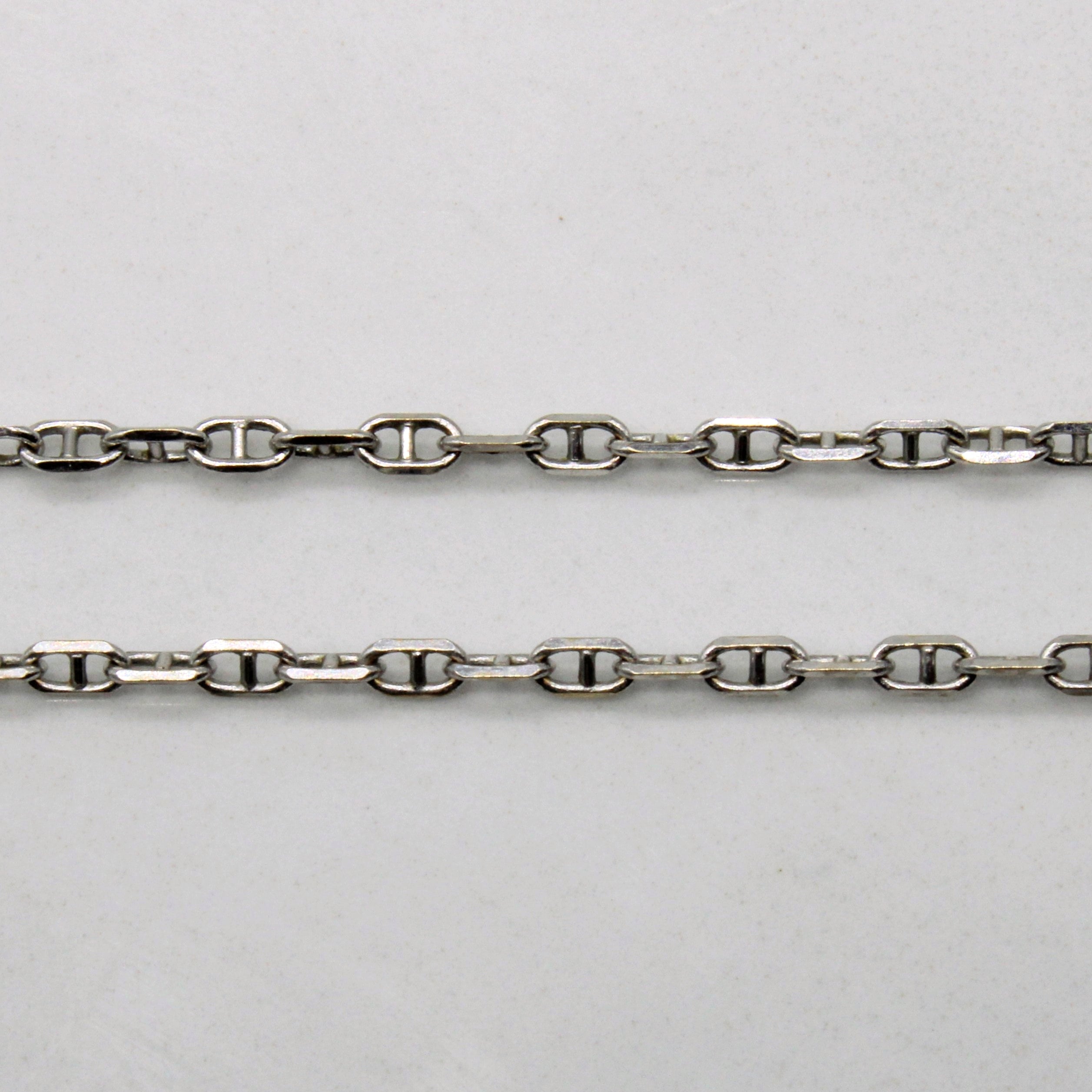 14k White Gold Fine Anchor Chain | 21" |