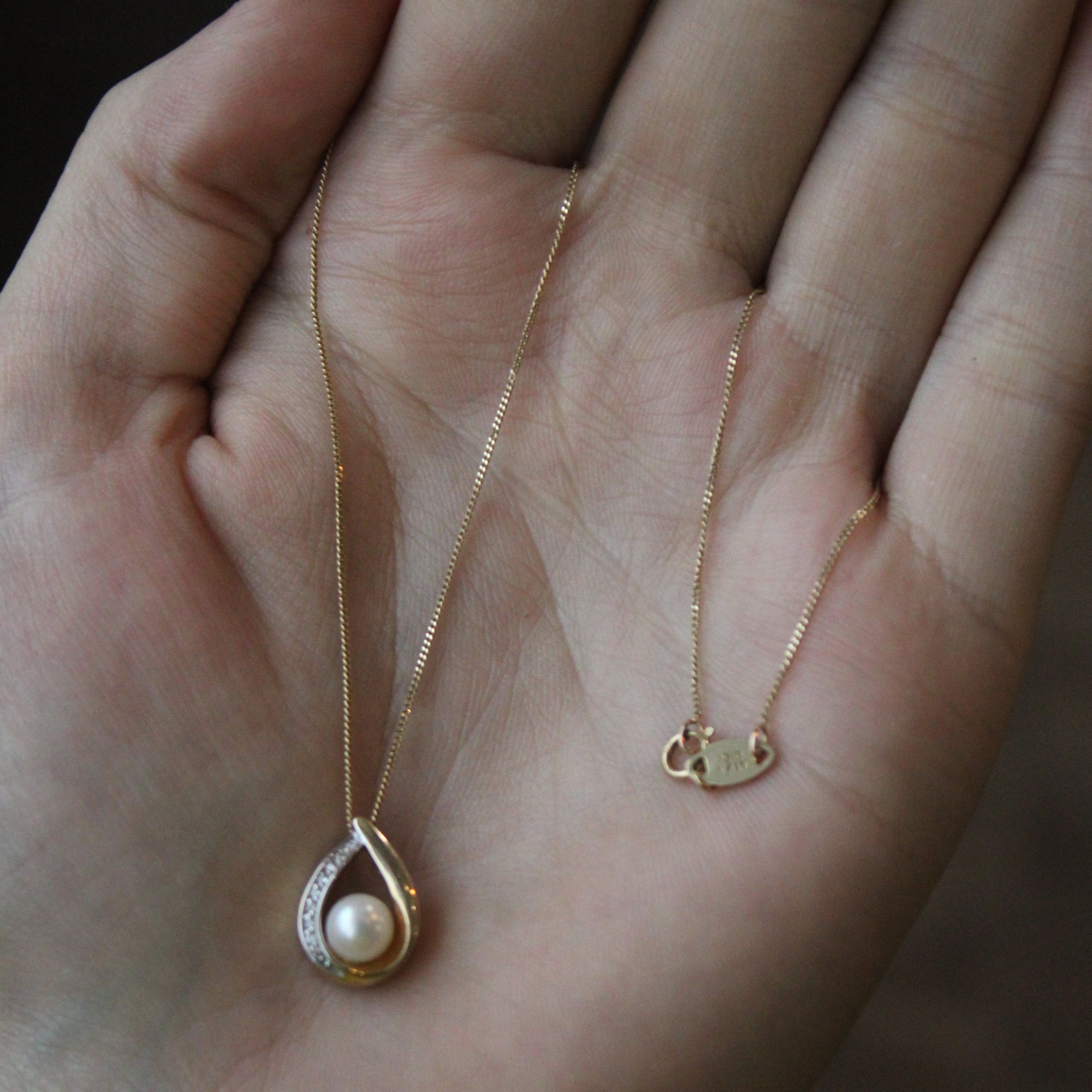 Pearl & Diamond Necklace | 0.04ctw | 20