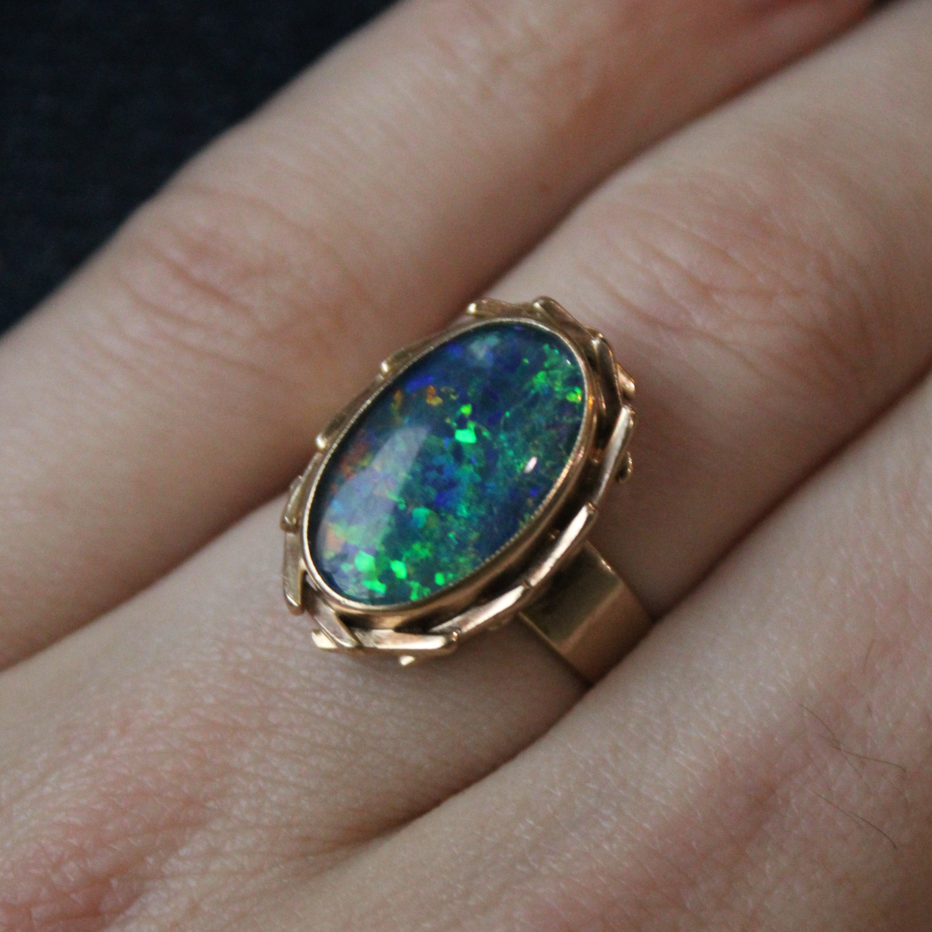 Bague cocktail triple opale | 2,10 ct | Taille 7 | 