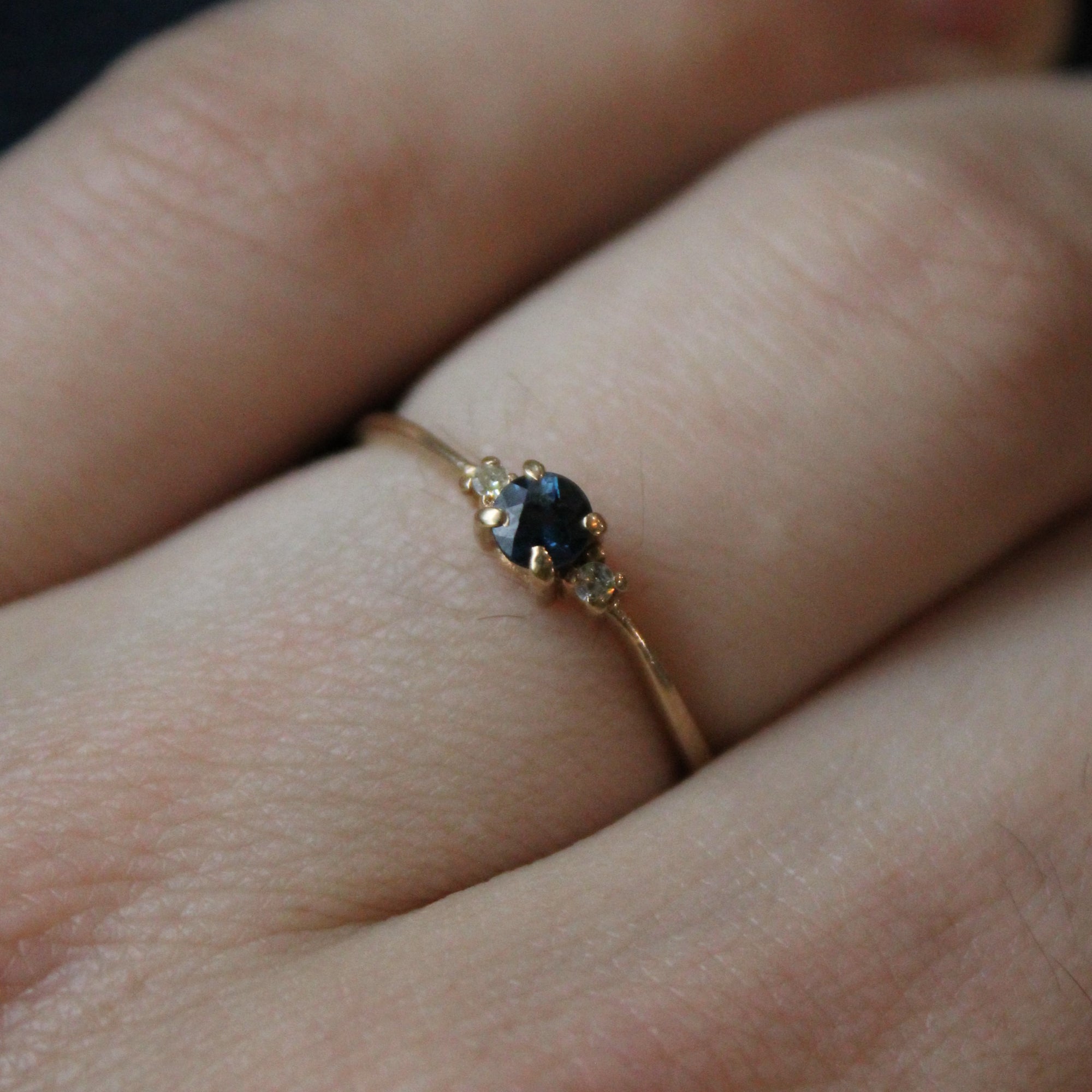 Petite Sapphire & Diamond Ring | 0.16ct, 0.02ctw | SZ 6.75 |