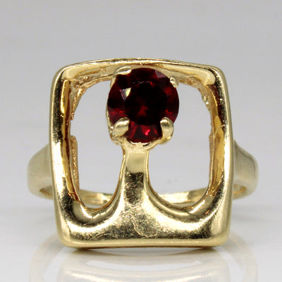 Synthetic Ruby Abstract Ring | 0.75ct | SZ 7 |