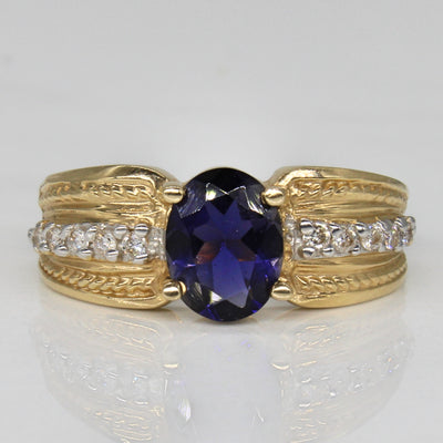 Iolite & Diamond Cocktail Ring | 0.85ct, 0.15ctw | SZ 6 |