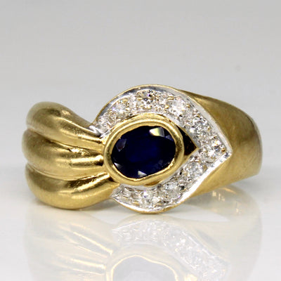 Sapphire & Diamond Bypass Ring | 0.41ct, 0.10ctw | SZ 6.75 |