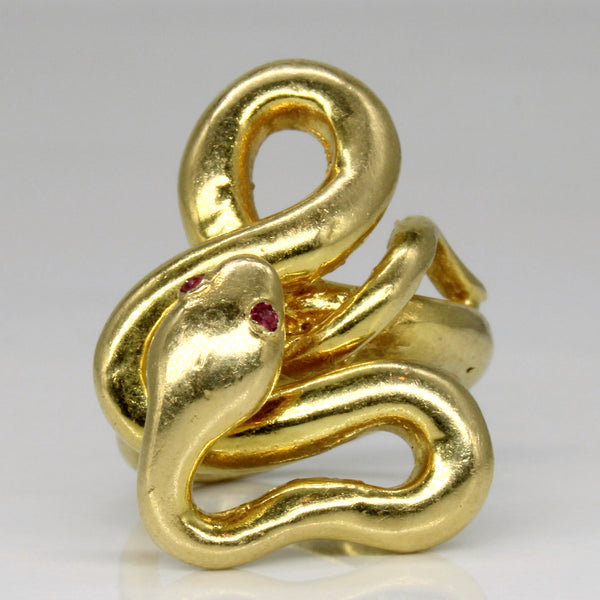 Ruby Twisted Serpent Ring | 0.01ctw | SZ 3 |