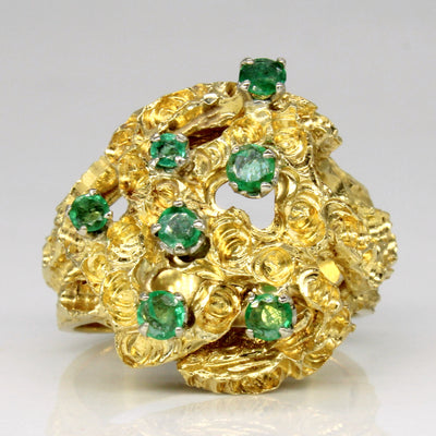 Emerald Abstract Ring | 0.27ctw | SZ 5.75 |