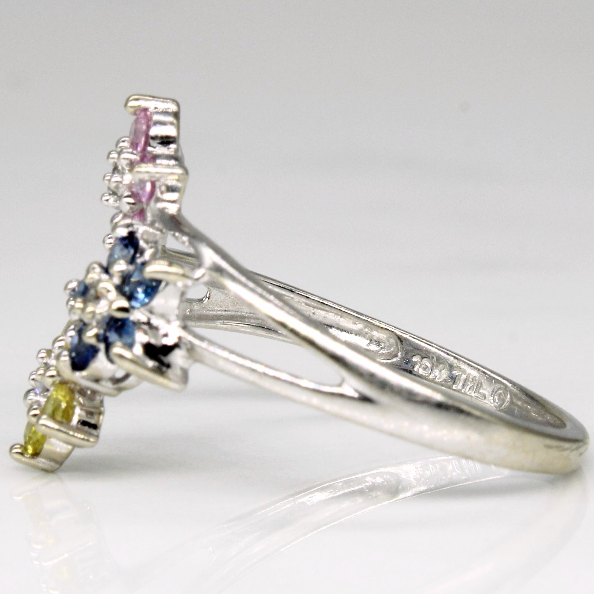 Multi Colour Sapphire Floral Ring | 0.45ctw, 0.02ctw | SZ 7.25 |