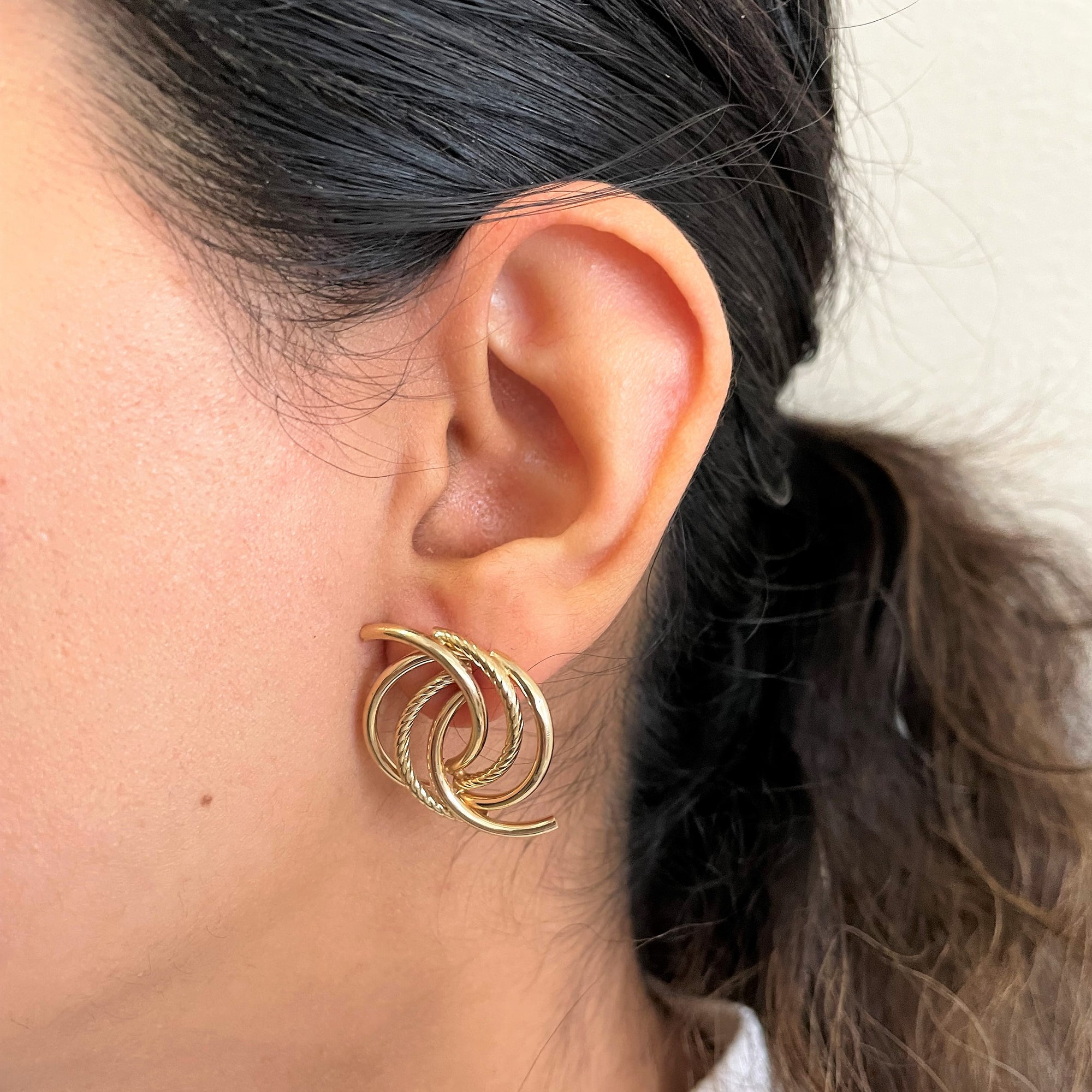 Gold Swirl Earrings |