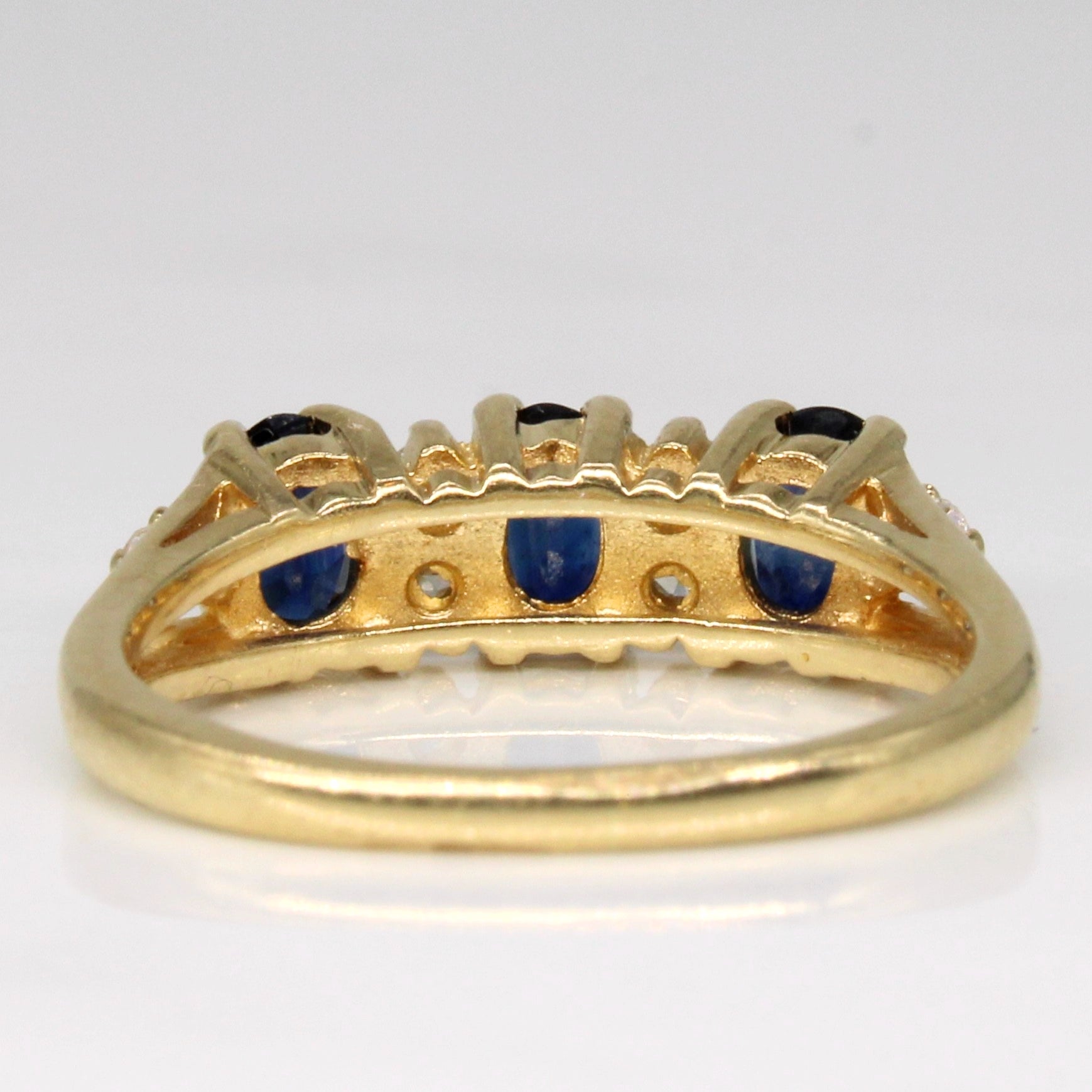 Sapphire & Diamond Three Stone Ring | 0.62ctw, 0.06ctw | SZ 5.25 |