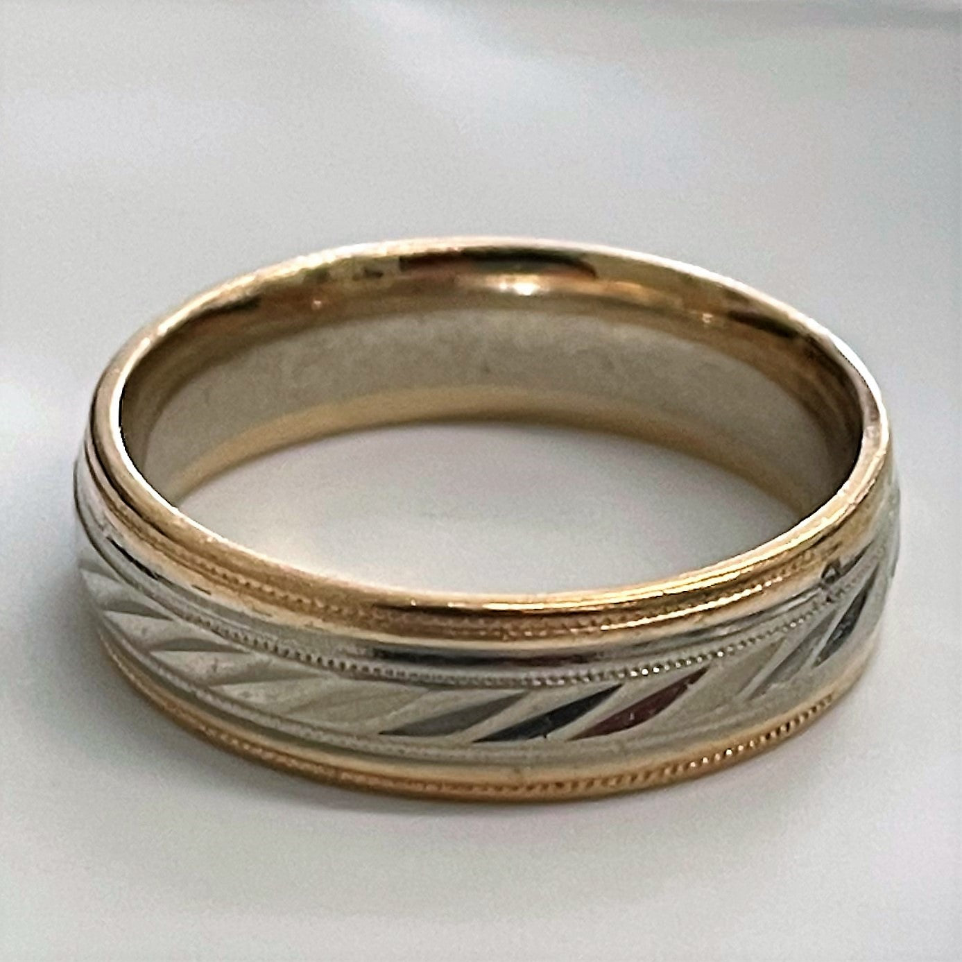 Two Tone Gold Textured Band | SZ 10 |