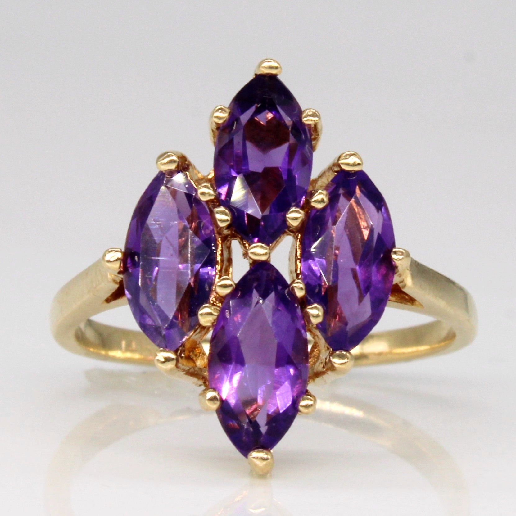Marquise Amethyst Cluster Ring | 1.68ctw | SZ 6.5 |