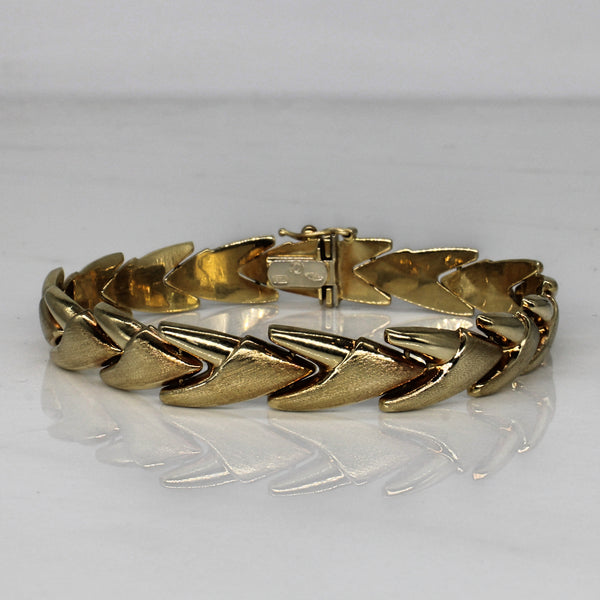 14k Yellow Gold Unique Link Bracelet | 7