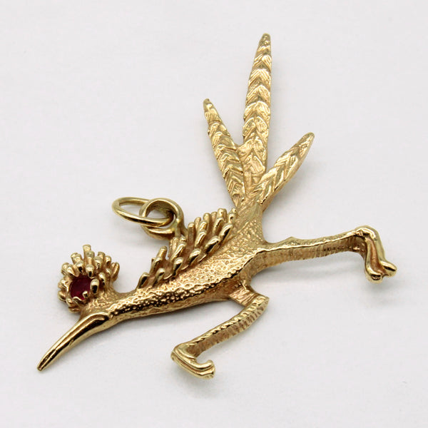 Synthetic Ruby Bird-of-Paradise Pendant | 0.07ct |