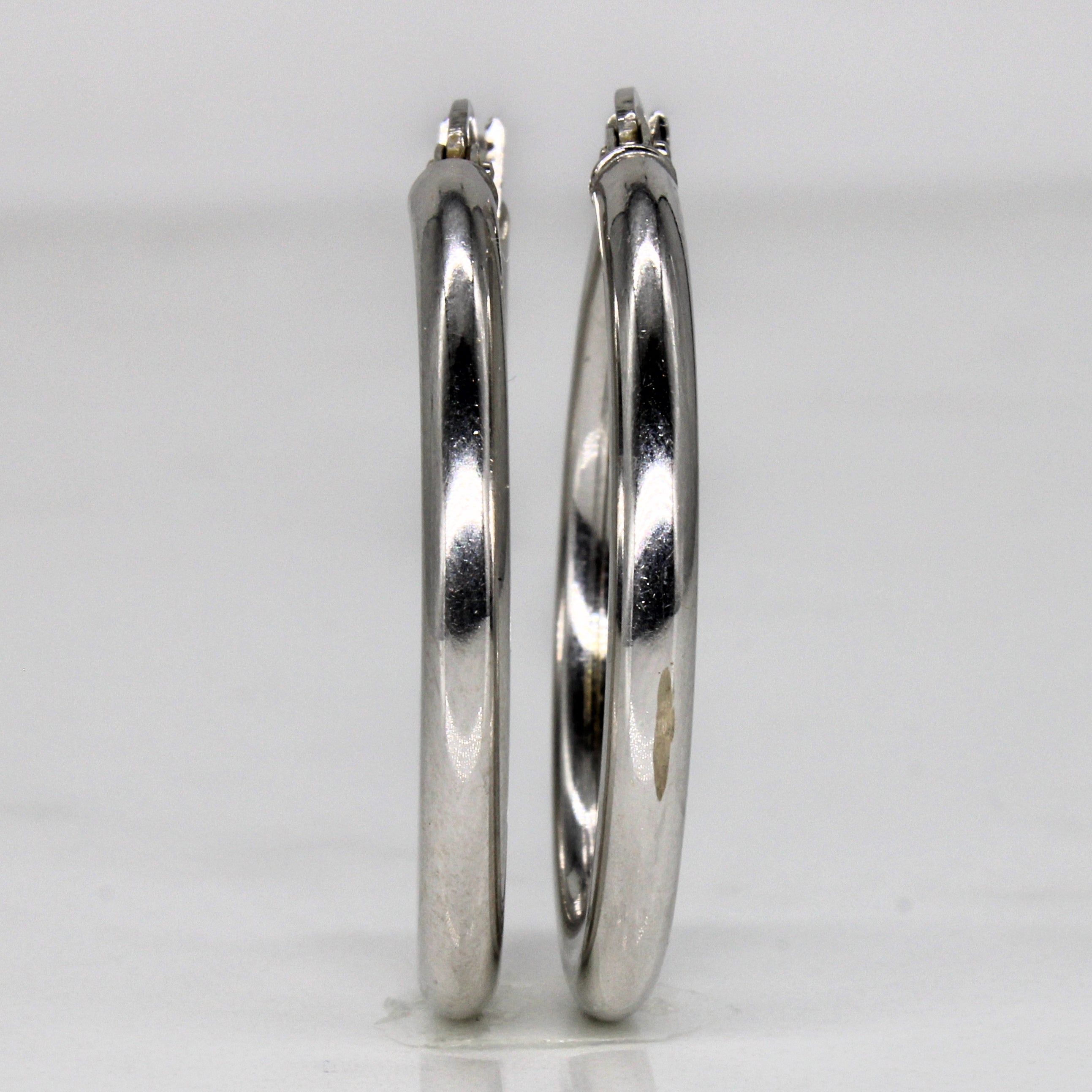 14k White Gold Hoop Earrings |