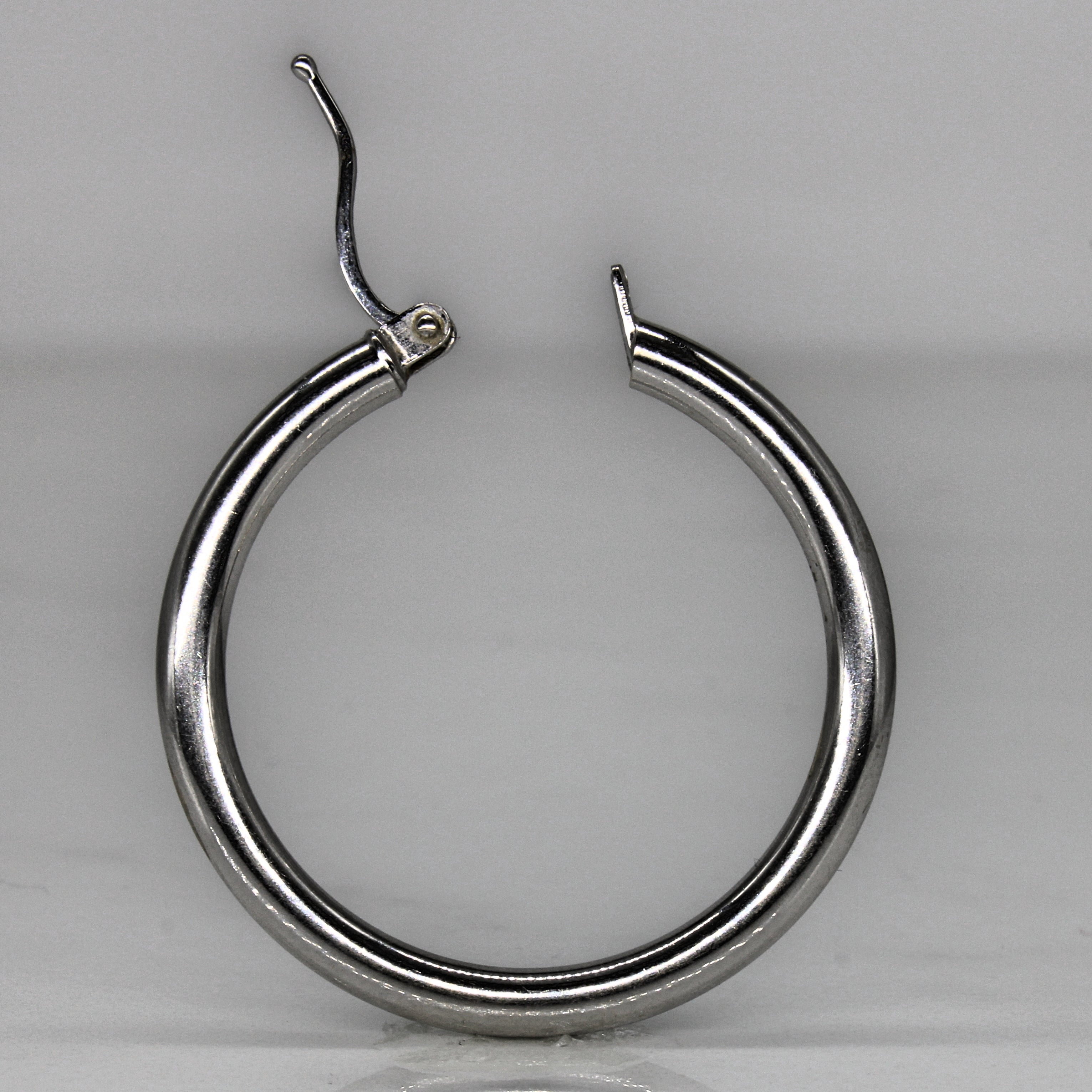 14k White Gold Hoop Earrings |