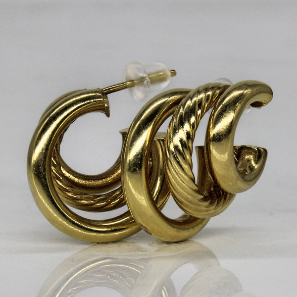 18k Yellow Spiral Stud Earrings |