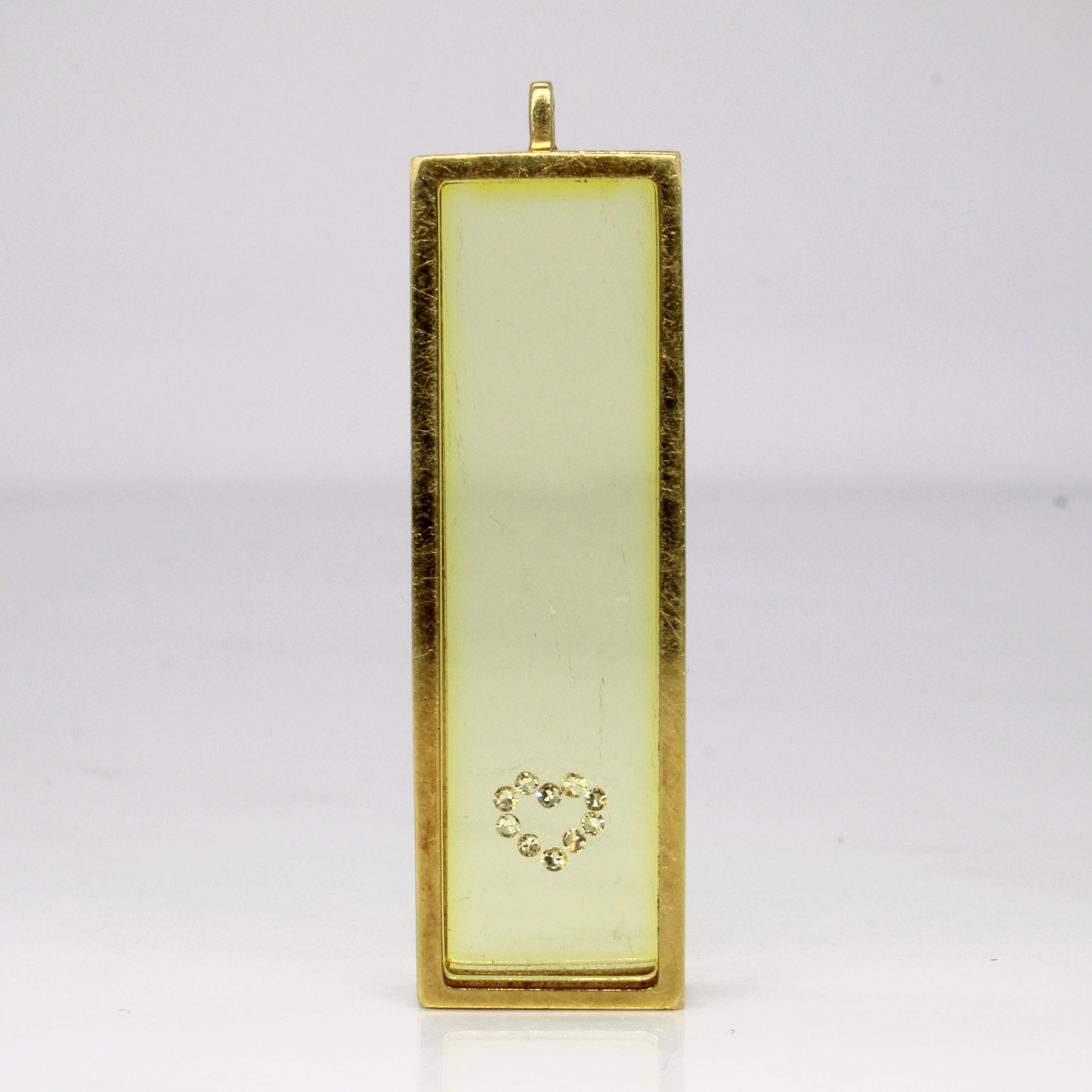 Pendentif cœur en résine et diamants | 0,10 ct | 