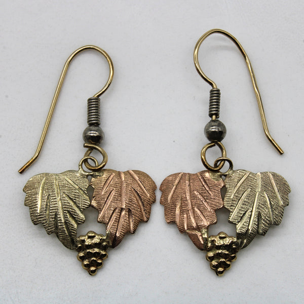 Two Tone Gold Leaf Earrings |