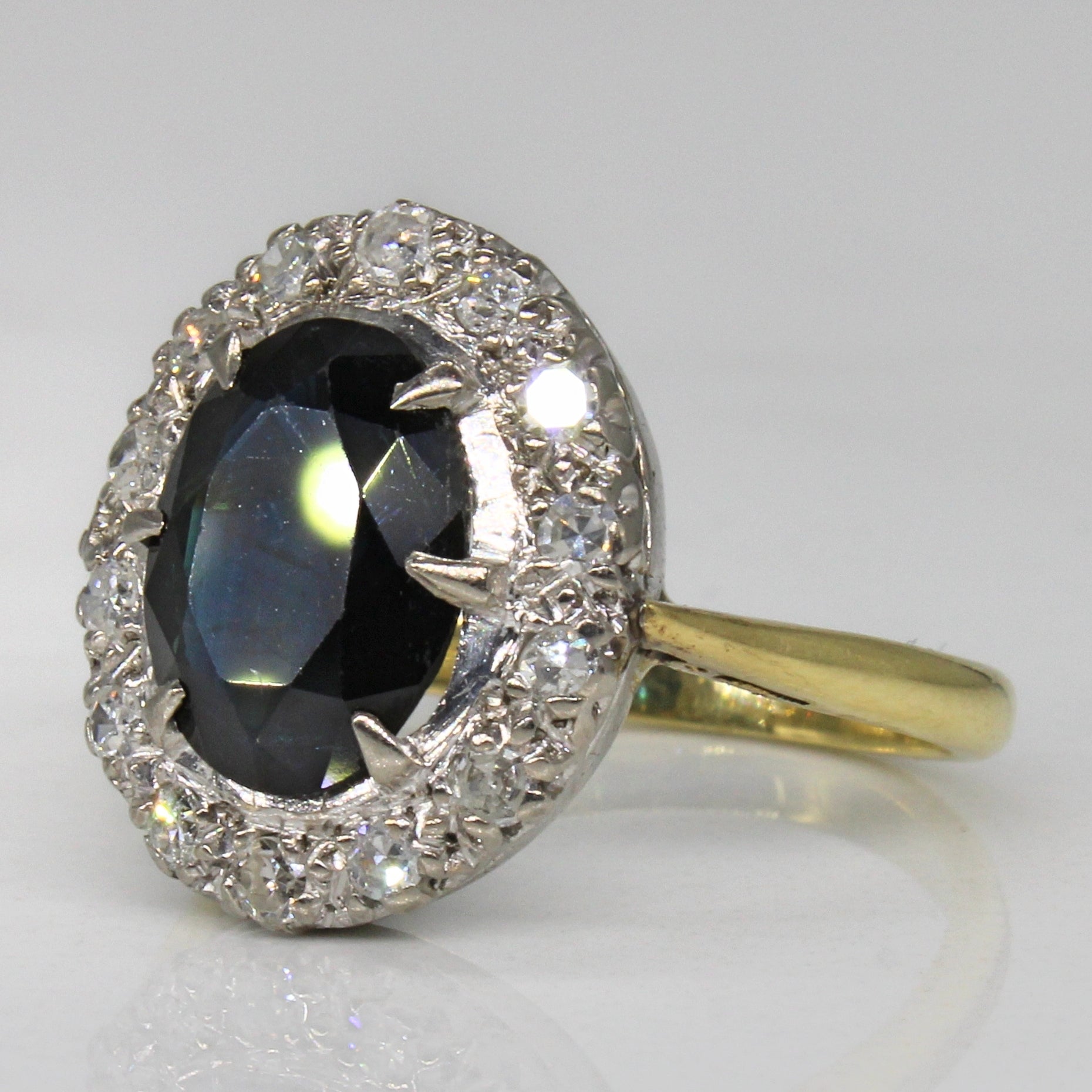 Bague de fiançailles saphir et diamants | 1,70 ct, 0,25 ct au total | Taille 5 | 