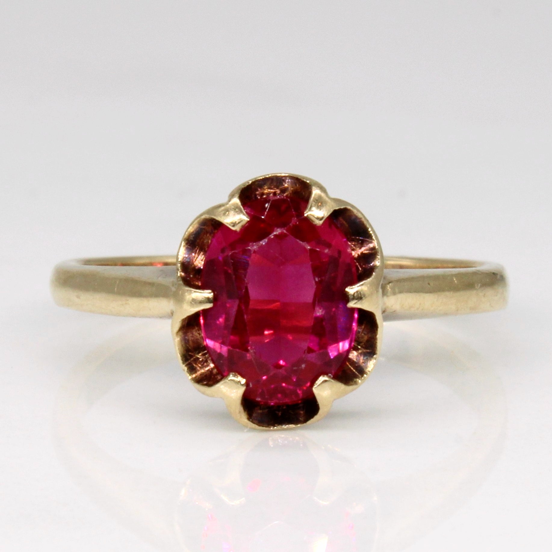 Claw Set Synthetic Ruby Ring | 1.48ct | SZ 6.5 |