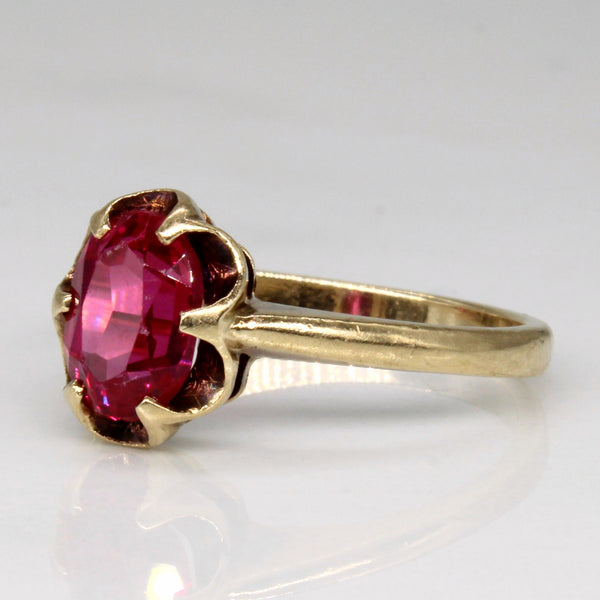 Claw Set Synthetic Ruby Ring | 1.48ct | SZ 6.5 |