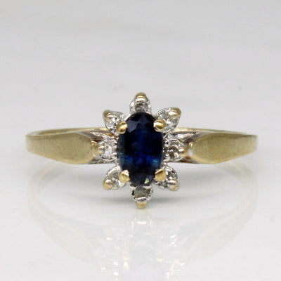 Sapphire & Diamond Halo Ring | 0.25ct, 0.04ctw | SZ 6 |