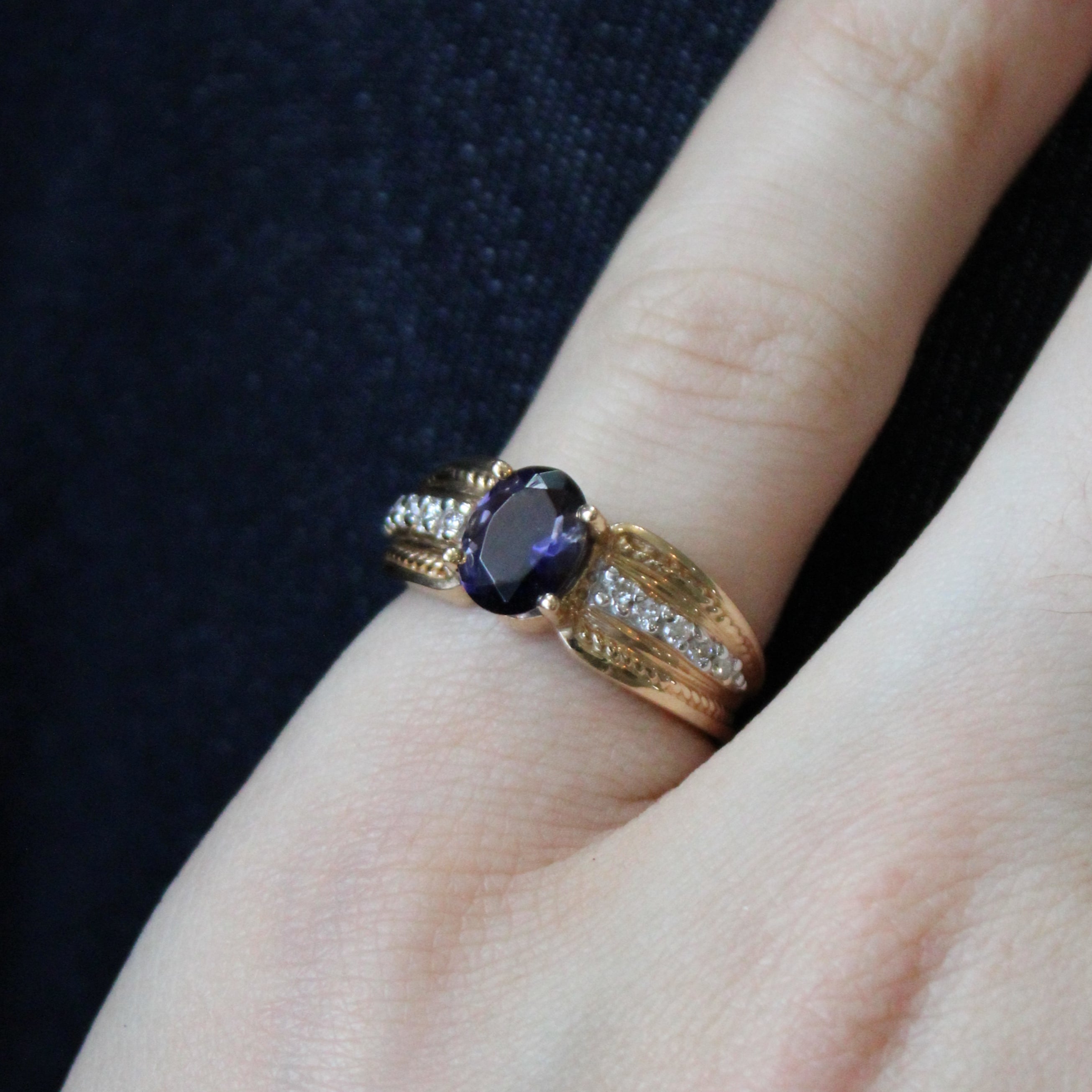 Iolite & Diamond Cocktail Ring | 0.85ct, 0.15ctw | SZ 6 |