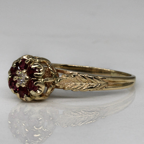 1960s Ruby & Diamond Ring | 0.25ctw, 0.06ct | SZ 7.25 |