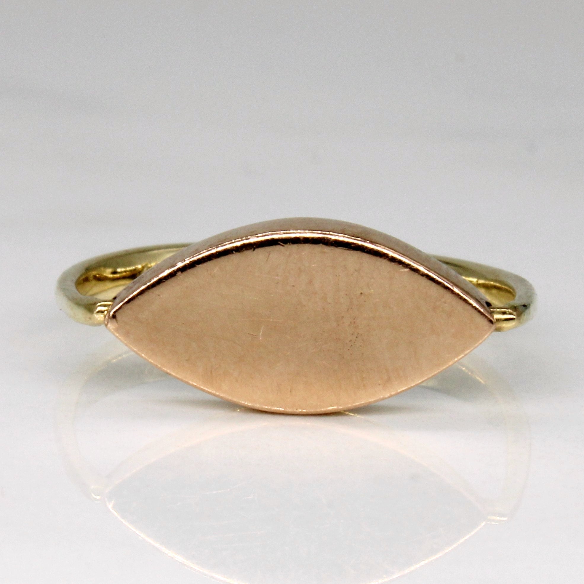 Reversible Gold Face Marquise Ring | SZ 7 |