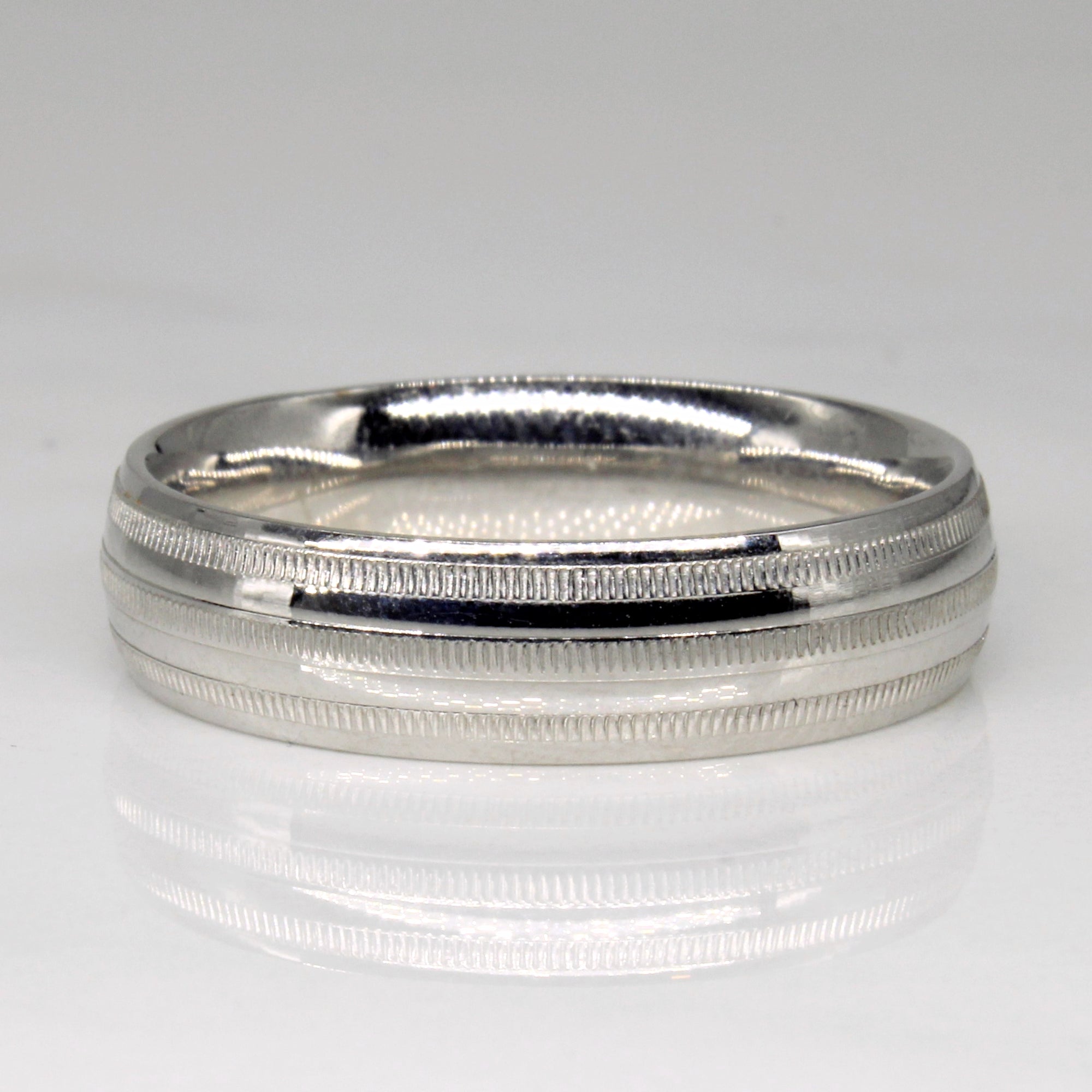 White Gold Patterned Band | SZ 11.75 |