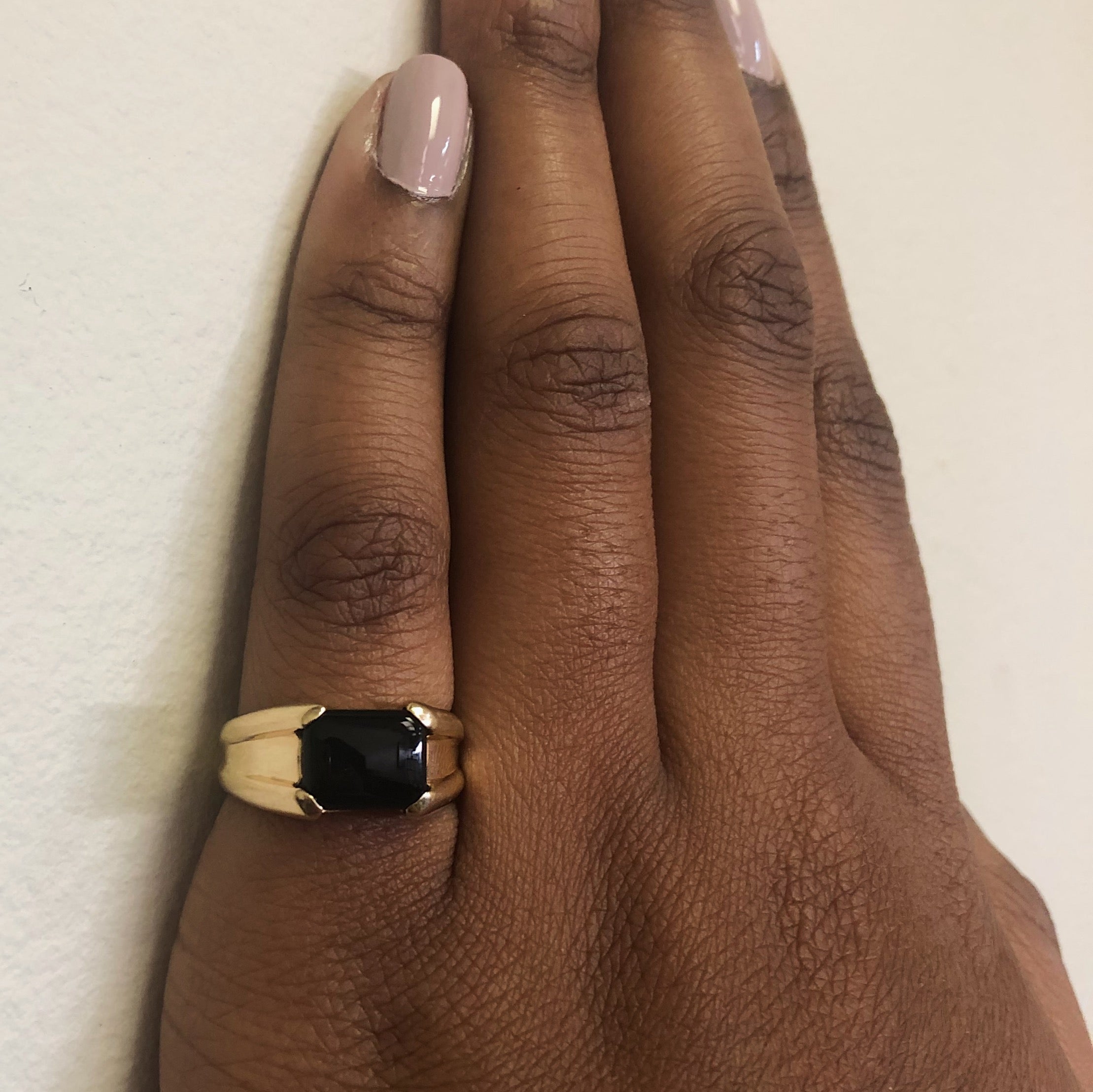 Italian Gold Onyx Ring | 3.30ct | SZ 6.75 |