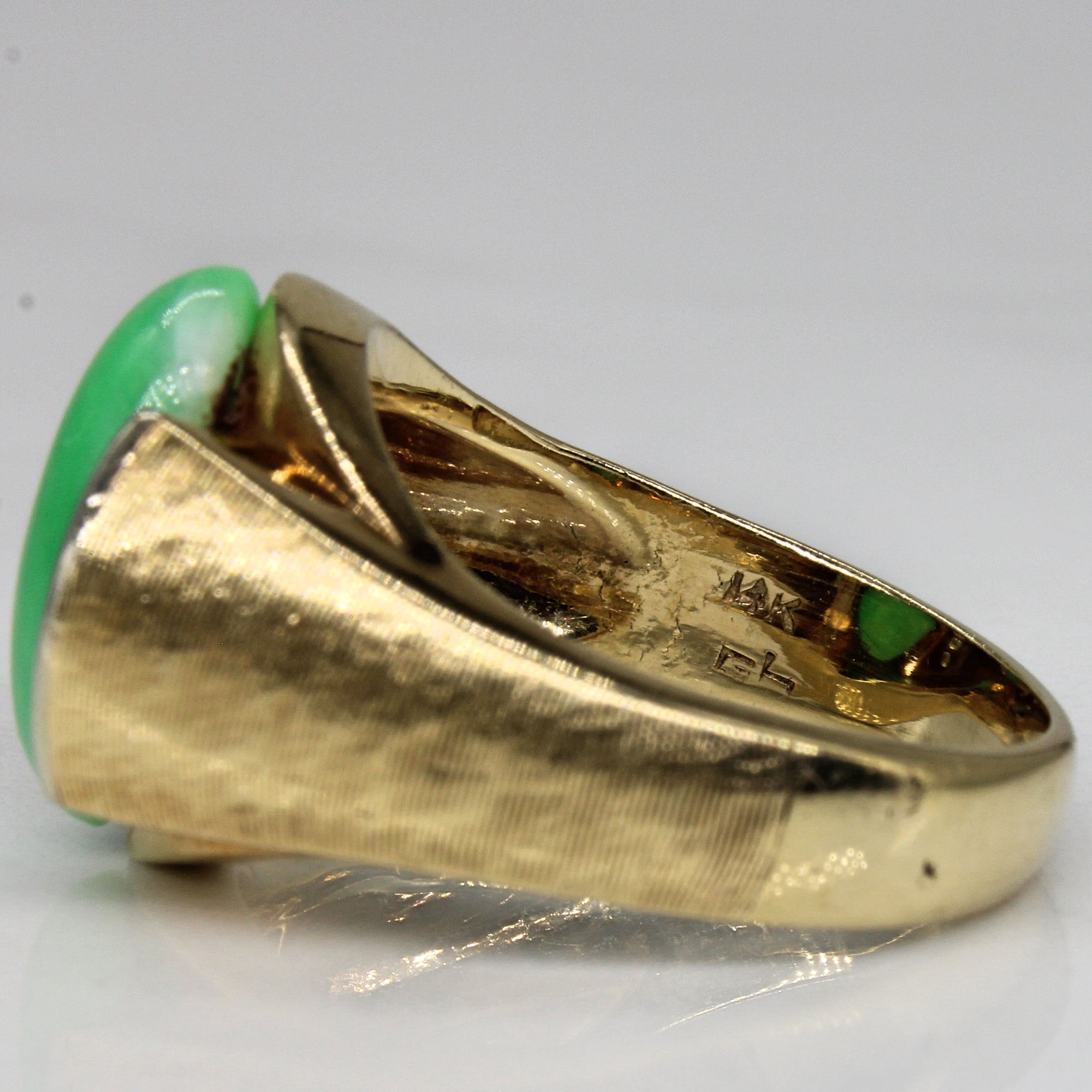 Jadeite & Diamond Cocktail Ring | 6.00ct, 0.24ctw | SZ 8.75 |