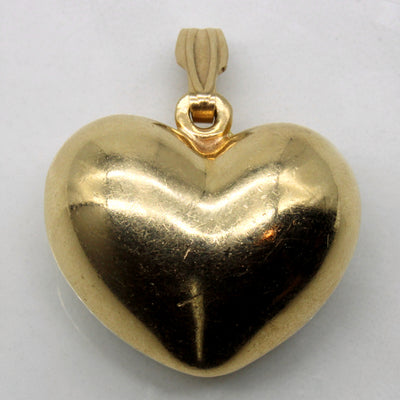 Yellow Gold Puffed Heart Pendant |