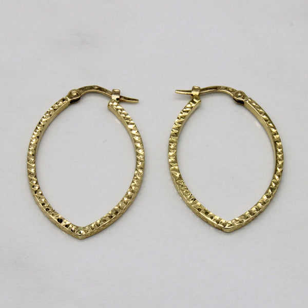 Yellow Gold Oval Hoop Earrings |