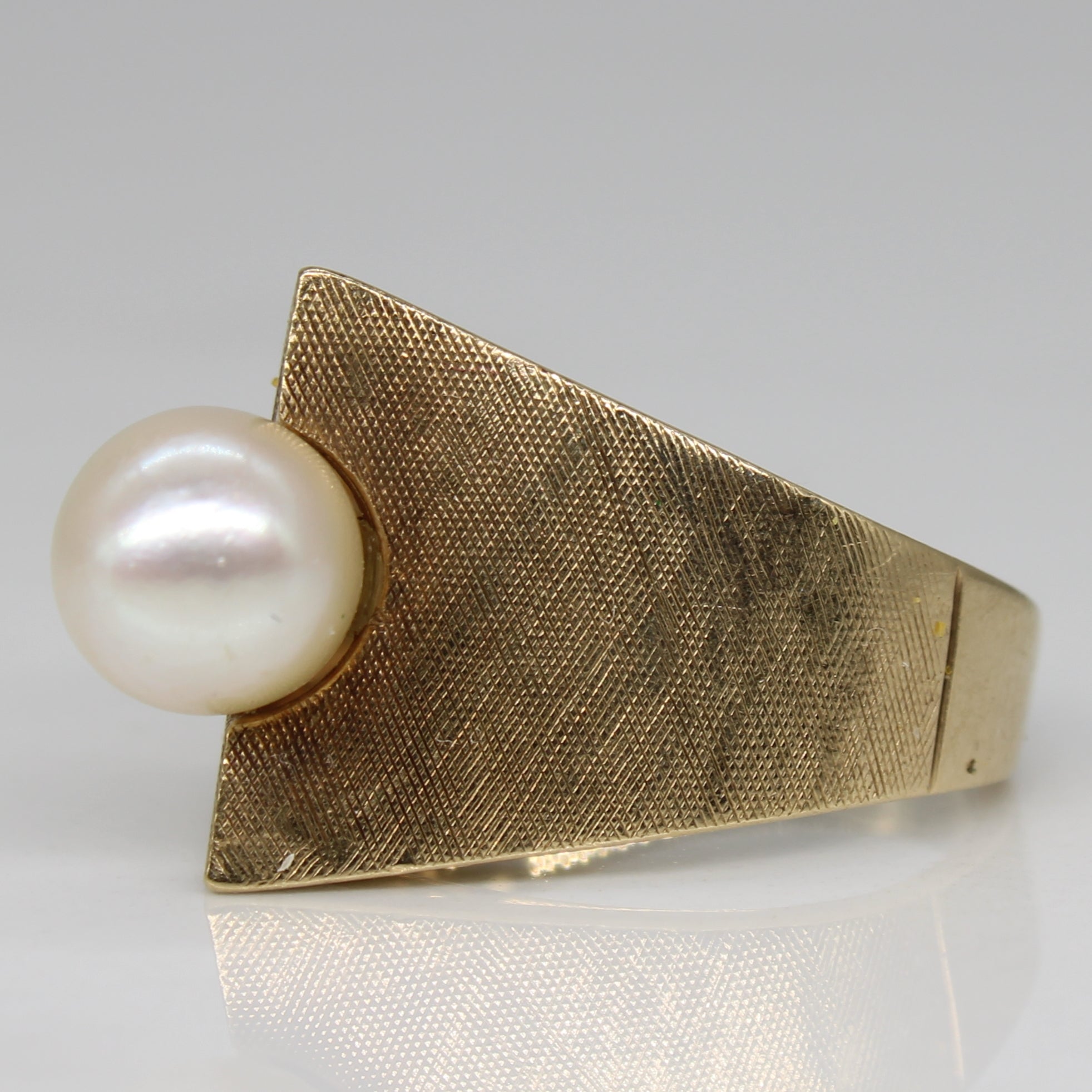Pearl High Set Brushed Ring | SZ 5.25 |