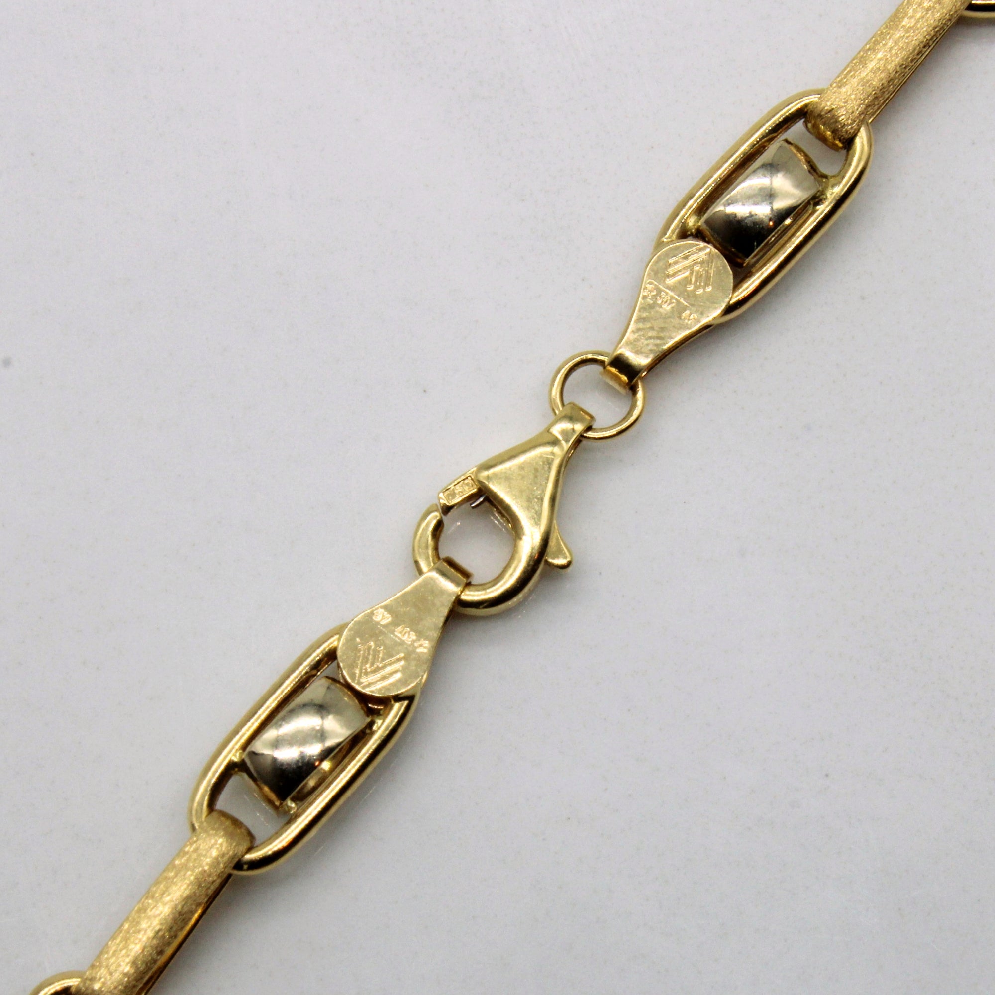 Yellow Gold Elongated Link Bracelet | 8