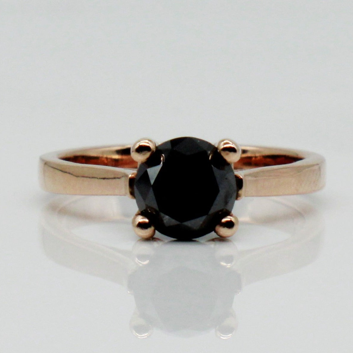 Bespoke' Black Diamond Solitaire Ring | 1.75ct | SZ 7 |