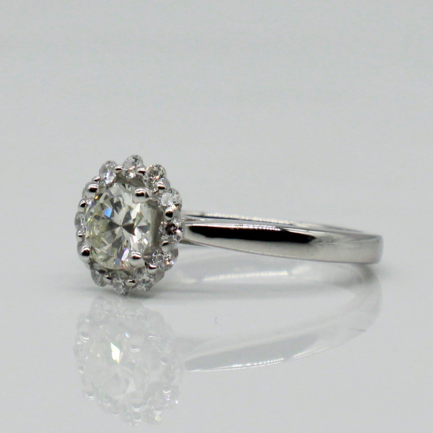 Bespoke' Old European Diamond Halo Engagement Ring | 0.70ctw | SZ 4.75 |