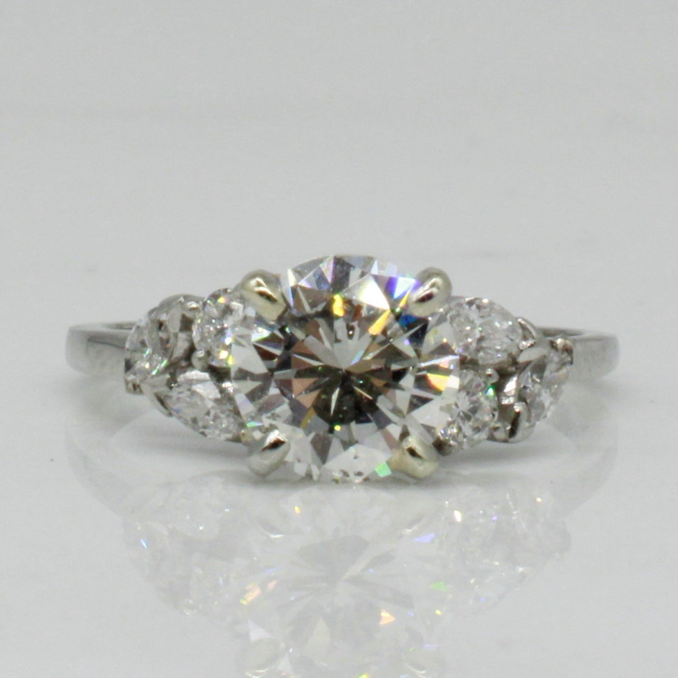 Bespoke' Marquise Cluster Detailed Engagement Ring | 1.51ctw | SZ 4.75 |