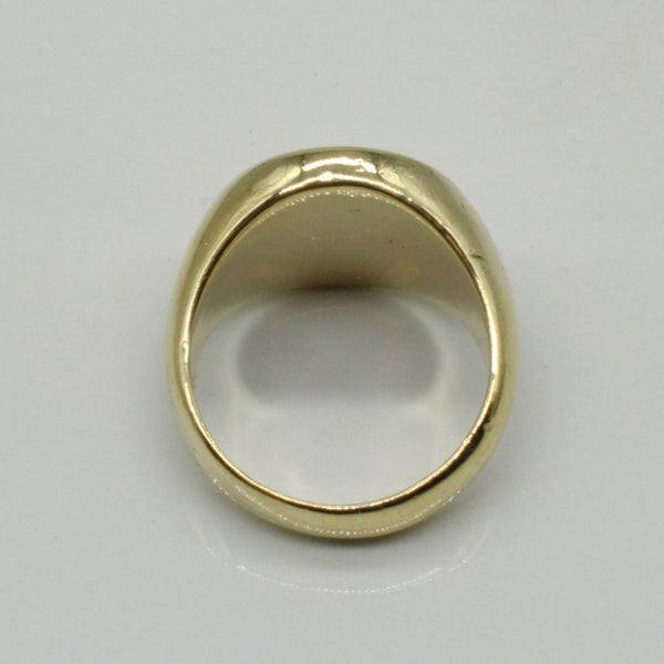 Heavy Yellow Gold Signet Ring | SZ 8.5 |